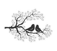 Azeeda Extra Large 720mm 'Birds On A Branch' Clear Static Window Cling Sticker/Decal (Black) (WC00139528)