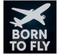 Azeeda Extra Large 720mm 'Born to Fly' Clear Static Window Cling Sticker/Decal (White) (WC00160110)