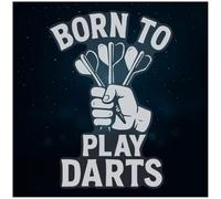 Azeeda Extra Large 720mm 'Born to Play Darts' Clear Static Window Cling Sticker/Decal (White) (WC00159315)