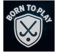 Azeeda Extra Large 720mm 'Born to Play Hockey' Clear Static Window Cling Sticker/Decal (White) (WC00160274)
