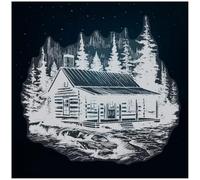Azeeda Extra Large 720mm 'Cabin in The Woods' Clear Static Window Cling Sticker/Decal (White) (WC00152544)