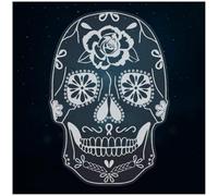 Azeeda Extra Large 720mm 'Day of The Dead Skull' Clear Static Window Cling Sticker/Decal (White) (WC00152007)