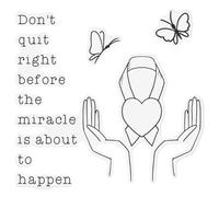 Azeeda Extra Large 720mm 'Don't Quit Right Before The Miracle' Clear Static Window Cling Sticker/Decal (Black) (WC00158577)