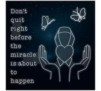 Azeeda Extra Large 720mm 'Don't Quit Right Before The Miracle' Clear Static Window Cling Sticker/Decal (White) (WC00158578)