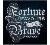 Azeeda Extra Large 720mm 'Fortune Favours The Brave' Clear Static Window Cling Sticker/Decal (White) (WC00155851)