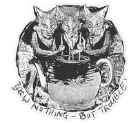 Azeeda Extra Large 720mm 'Foxy Mischief Brew Nothing But Trouble' Clear Static Window Cling Sticker/Decal (Black) (WC00152849)