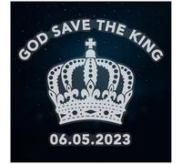 Azeeda Extra Large 720mm 'God Save The King' Clear Static Window Cling Sticker/Decal (White) (WC00151684)