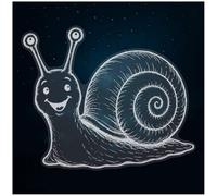 Azeeda Extra Large 720mm 'Happy Snail' Clear Static Window Cling Sticker/Decal (White) (WC00181080)
