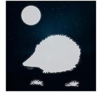 Azeeda Extra Large 720mm 'Hedgehog Under The Moon' Clear Static Window Cling Sticker/Decal (White) (WC00154646)