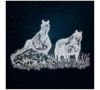 Azeeda Extra Large 720mm 'Horses on a Hill' Clear Static Window Cling Sticker/Decal (White) (WC00141854)