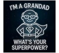 Azeeda Extra Large 720mm 'I'm a Grandad What's Your Superpower' Clear Static Window Cling Sticker/Decal (White) (WC00159527)