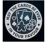 Azeeda Extra Large 720mm 'May The Cards Be Ever in Your Favour' Clear Static Window Cling Sticker/Decal (White) (WC00158949)