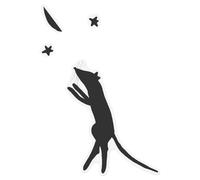 Azeeda Extra Large 720mm 'Mouse and The Night Sky' Clear Static Window Cling Sticker/Decal (Black) (WC00158501)