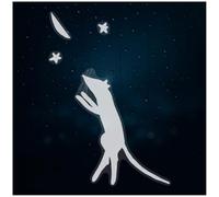 Azeeda Extra Large 720mm 'Mouse and The Night Sky' Clear Static Window Cling Sticker/Decal (White) (WC00158502)
