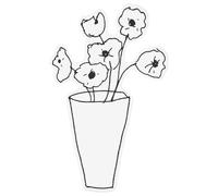 Azeeda Extra Large 720mm 'Poppies in A Vase' Clear Static Window Cling Sticker/Decal (Black) (WC00140756)