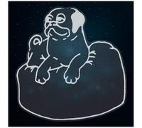 Azeeda Extra Large 720mm 'Pug On A Bean Bag' Clear Static Window Cling Sticker/Decal (White) (WC00139687)