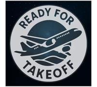 Azeeda Extra Large 720mm 'Ready for Takeoff' Clear Static Window Cling Sticker/Decal (White) (WC00160115)