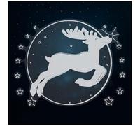 Azeeda Extra Large 720mm 'Rudolph The Reindeer' Clear Static Window Cling Sticker/Decal (White) (WC00139503)