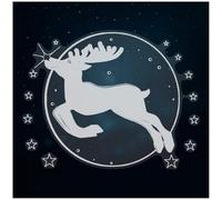 Azeeda Extra Large 720mm 'Rudolph The Reindeer' Clear Static Window Cling Sticker/Decal (White) (WC00139501)