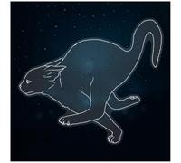 Azeeda Extra Large 720mm 'Running Scared Cat' Clear Static Window Cling Sticker/Decal (White) (WC00159530)