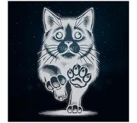 Azeeda Extra Large 720mm 'Scared Cat Running' Clear Static Window Cling Sticker/Decal (White) (WC00158085)