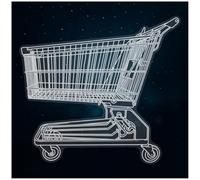 Azeeda Extra Large 720mm 'Shopping Trolley' Clear Static Window Cling Sticker/Decal (White) (WC00151600)