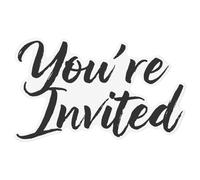 Azeeda Extra Large 720mm 'You're Invited' Clear Static Window Cling Sticker/Decal (Black) (WC00156916)