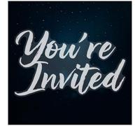Azeeda Extra Large 720mm 'You're Invited' Clear Static Window Cling Sticker/Decal (White) (WC00156917)