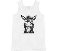 Azeeda Extra Large 'Funny Donkey Face' Adult Vest/Tank Top (AV00191186) White