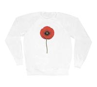 Azeeda Extra Large 'Poppy Flower' Adult Sweatshirt/Sweater/Jumper (SW00177424) White