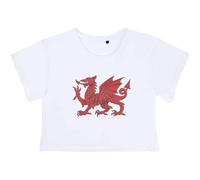 Azeeda Extra Small 'Welsh Dragon' Adult's Cotton Crop Top (CO00038781) White
