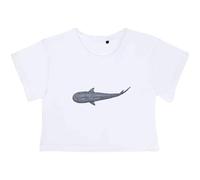Azeeda Extra Small 'Whale Shark' Adult's Cotton Crop Top (CO00126704) White