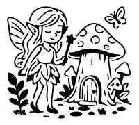 Azeeda 'Fairy Garden' Reusable Stencil - Durable Decorative Template for Painting and Spraying on Walls, Tiles, Wood, Fabric & Craft Projects - XL (A3) (WS00080217)