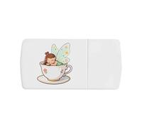 Azeeda 'Fairy Resting in Teacup' Pill Box with Tablet Splitter (PI00041369)
