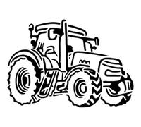 Azeeda 'Farm Tractor' Reusable Stencil - Durable Decorative Template for Painting and Spraying on Walls, Tiles, Wood, Fabric & Craft Projects - M (A5) (WS00029868)