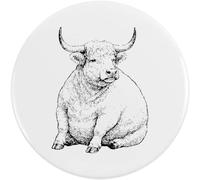 Azeeda 'Fat Highland Cow ' Button/Lapel Badges (BB065364) | Pin Back Badges for Clothes, Bags, Accessories and Gifts