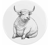 Azeeda 'Fat Highland Cow ' Button/Lapel Badges (BB065364) | Pin Back Badges for Clothes, Bags, Accessories and Gifts
