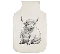 Azeeda 'Fat Highland Cow ' Hot Water Bottle Cover (HW00051553)