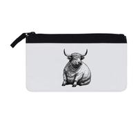Azeeda 'Fat Highland Cow ' Pencil Case (PC00067511) | Stationery Pouch for Pens, School, Office, Art Supplies and Travel