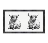 Azeeda 'Fat Highland Cow ' Pet Feeding Mat (PM00039946)