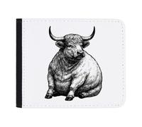 Azeeda 'Fat Highland Cow ' Slim Wallet/Cardholder (WL00039919) | Folding Card Holder with Cash Sleeve for Travel and Gifts