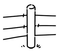 Azeeda 'Fence Post with Wire' Reusable Stencil - Durable Decorative Template for Painting and Spraying on Walls, Tiles, Wood, Fabric & Craft Projects - M (A5) (WS00083501)