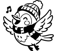 Azeeda 'Festive Singing Robin' Reusable Stencil - Durable Decorative Template for Painting and Spraying on Walls, Tiles, Wood, Fabric & Craft Projects - S (A6) (WS00071031)