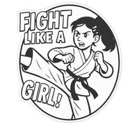 Azeeda 'Fight Like a Girl' White Premium Vinyl Decal Sticker - Waterproof, Durable & Easy to Apply - for Car Bumpers, Windows, Bins & More - XXL (720mm) (DW00172799)