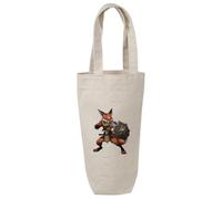 Azeeda 'Fighter Fox' Wine Bottle Bag - Natural (BL00051742)