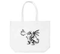 Azeeda 'Fire Breathing Dragon' Tote Shopping Bag For Life (BG00089032)