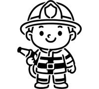 Azeeda 'Fire Fighter Uniform' Reusable Stencil - Durable Decorative Template for Painting and Spraying on Walls, Tiles, Wood, Fabric & Craft Projects - XL (A3) (WS00080131)