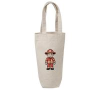 Azeeda 'Fireman Pixel Art' Cotton Wine Bottle Gift/Travel Bag (BL00047113)