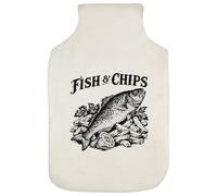 Azeeda 'Fish & Chips' Hot Water Bottle Cover (HW00052578)