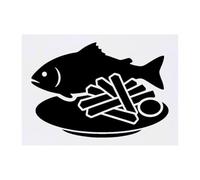 Azeeda 'Fish & Chips Silhouette' Temporary Tattoo - Water Resistant, Skin-Safe, Non-Toxic Transfer (TO00102215)
